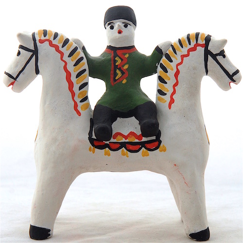 Игрушка каргопольская "Тянитолкай" (русский народный промысел), глина, роспись, Архангельская область, СССР, 1970-1990 гг.