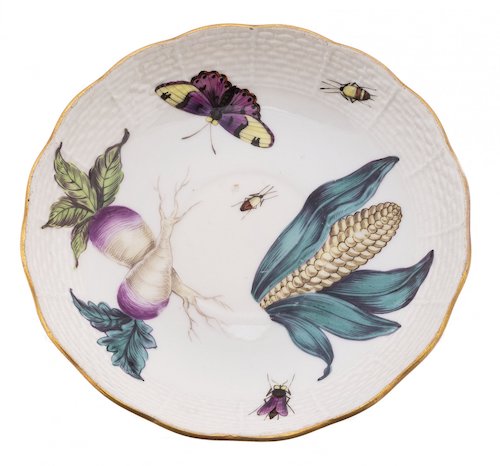 Блюдце, фарфор, роспись, золочение, мануфактура «Мейсен» (Meissen), Германия, 1770-1780 гг. 