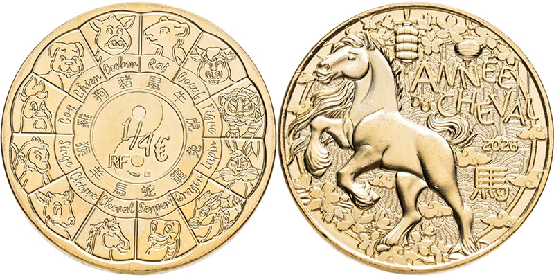 Французская четверть евро в честь года Лошади