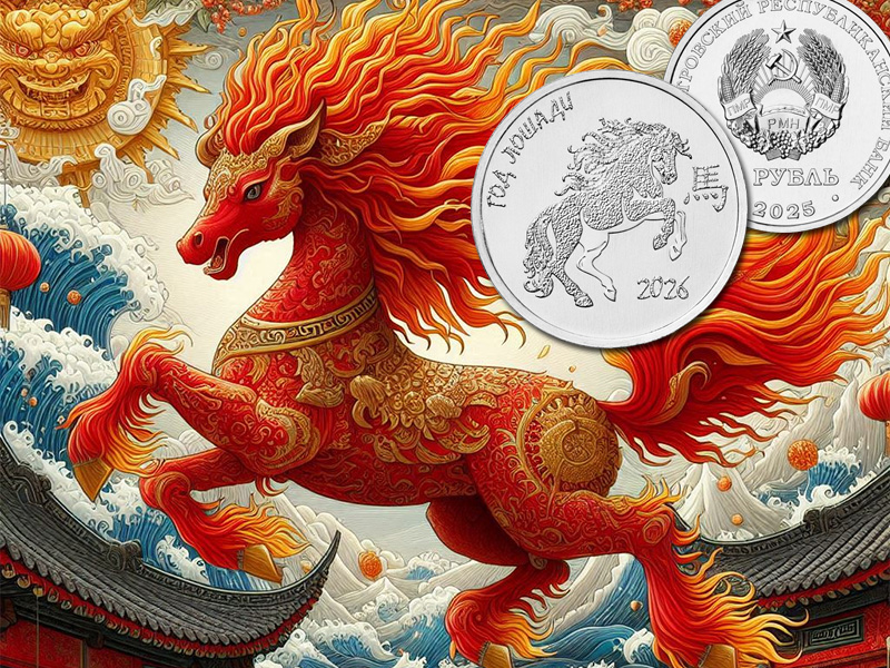 Монета Приднестровья 1 рубль 2025 «Год Лошади» серии «Китайский гороскоп» Монета Приднестровья 1 рубль 2025 «Год Лошади»