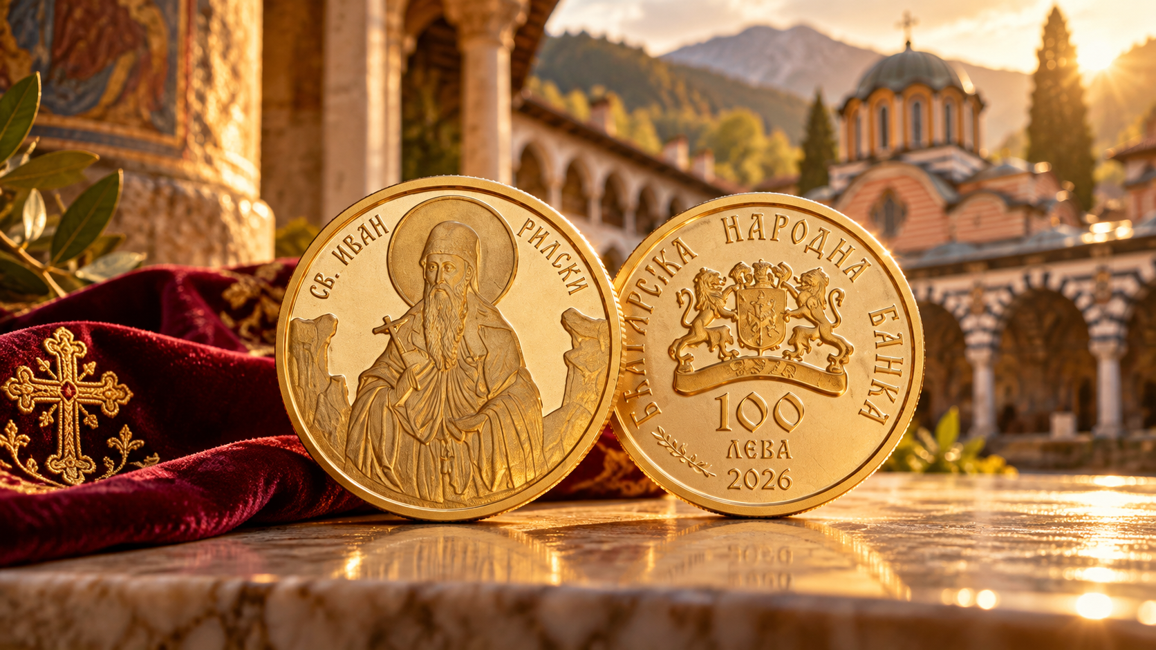 Монета Болгарии 100 евро Святой Иван Рильский 2026 - новый этап болгарской нумизматики 100 евро «Святой Иван Рильский» 2026