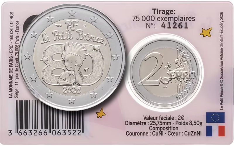 Маленький принц на французской монете