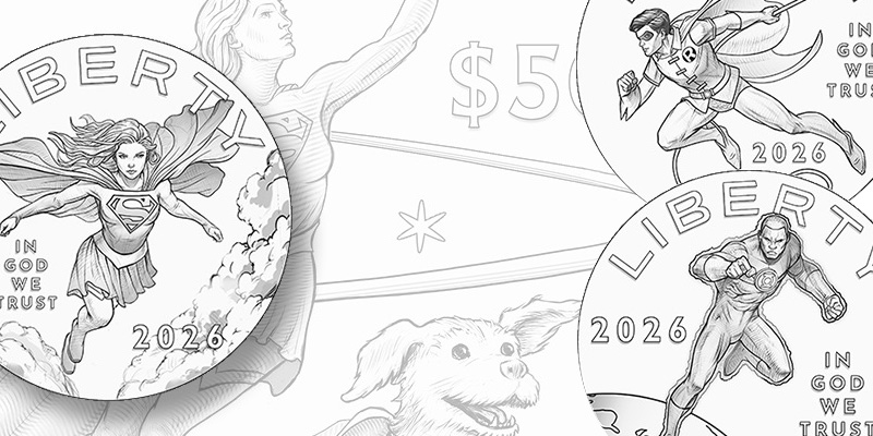 Утверждённые эскизы золотых монет 50 долларов