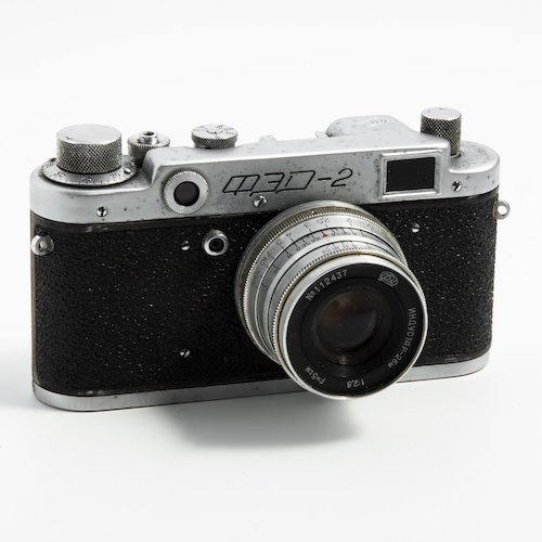 Фотоаппарат "ФЭД-2" с объективом "Индустар-26м" в оригинальном кофре, металл, стекло, пластик, кожа, Харьковский машиностроительный завод "ФЭД", СССР, 1958-1963 гг.  