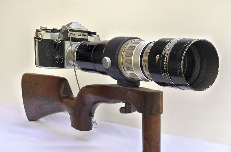 Фоторужье с фотоаппаратом Praktica Super-TL-1 и объективом VOSS 400 mm