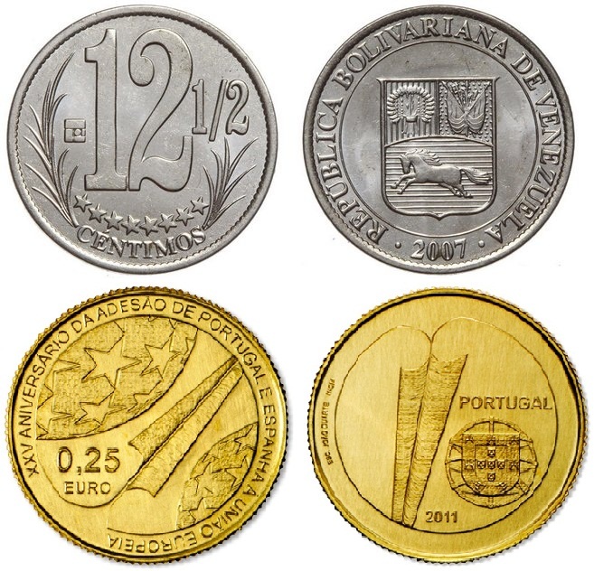 Рис. 10. 12,5 сантимов и 0,25 евро