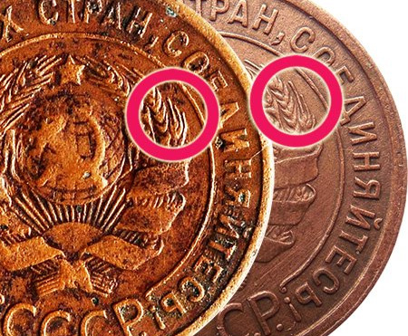 сравнение аверсов