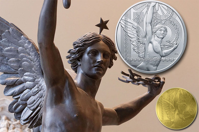 Монеты Франции 2026: золотые и серебряные евро со скульптурой «Гений свободы»