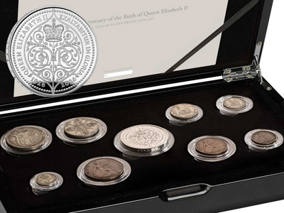 Монеты Великобритании из серебра: коллекционный набор в честь королевы Елизаветы 2