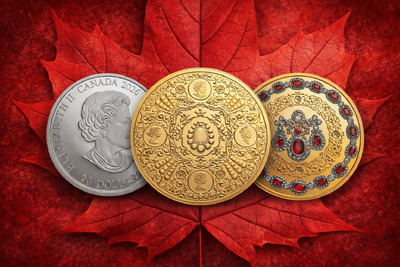 Монеты Канады к 100-летию Елизаветы II — золото, серебро, рубины и бриллианты
