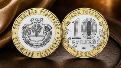 Монета Чувашская Республика: 10 рублей 2026 серии «Российская Федерация»