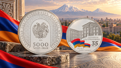 Монета Армении 5000 драмов 2026 к юбилею республики — тираж 300 экземпляров