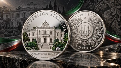 Монета Италии 5 евро Beretta 2026 к юбилею оружейной компании Беретта