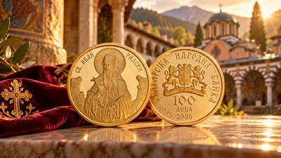 Монета Болгарии 100 евро Святой Иван Рильский 2026 -  новый этап болгарской нумизматики