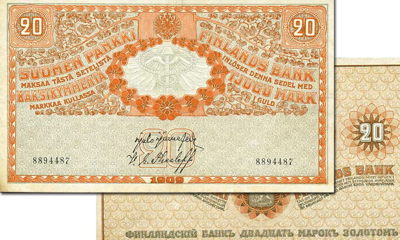 20 марок золотом 1909 года