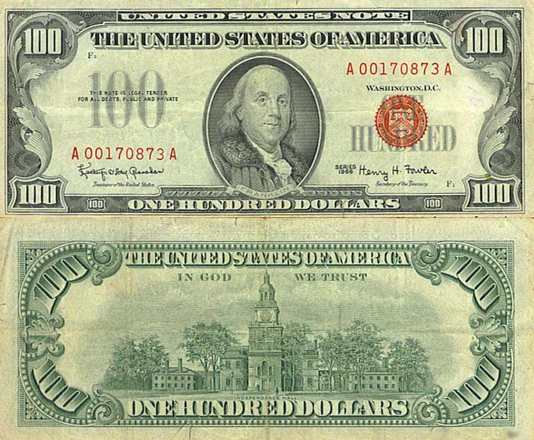 Банкнота 100 долларов США (1966 г.)