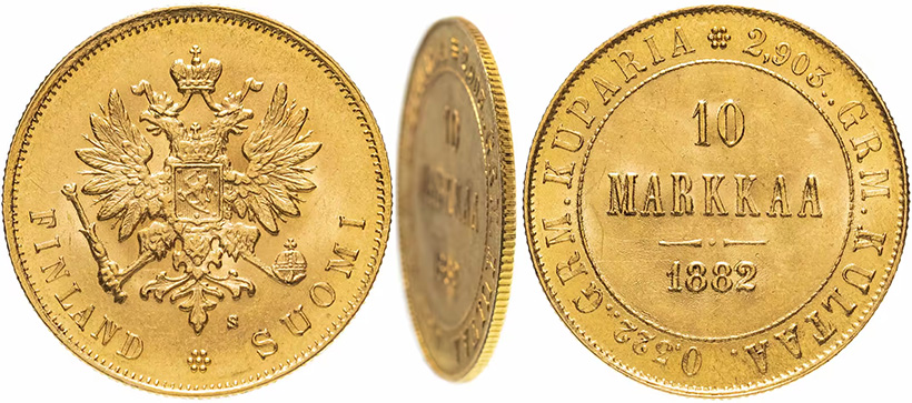 10 марок Финляндии (золото)