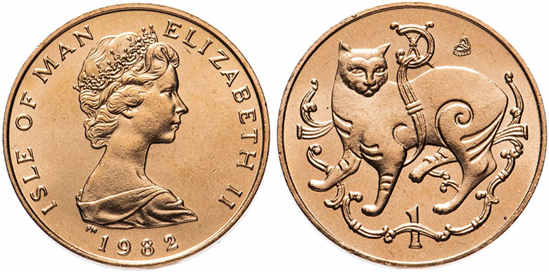 1 пенни острова Мэн