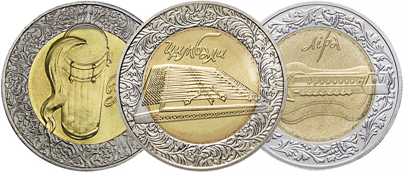 Монеты с изображением музыкальных инструментов Монеты Украины