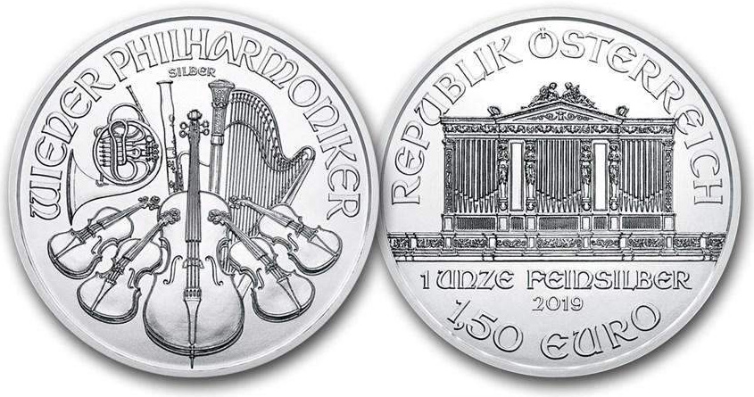 Монеты с изображением музыкальных инструментов Серебряный филармоникер