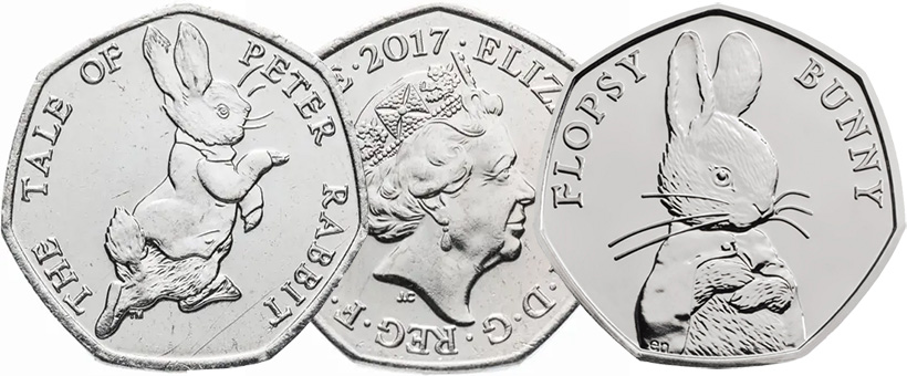 Британские монеты фунта стерлингов Памятные 50 пенсов