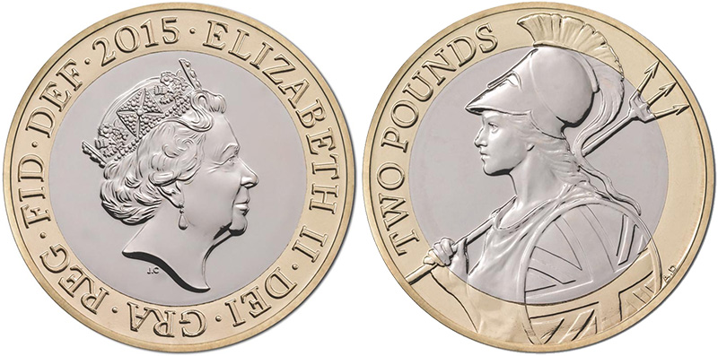 Британские монеты фунта стерлингов 2 фунта стерлингов Британия