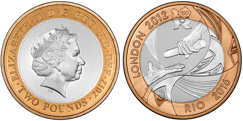 Британские монеты фунта стерлингов Памятные 2 фунта стерлингов