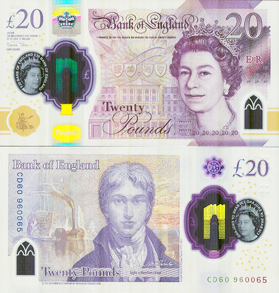 20 фунтов Великобритании (пластик)