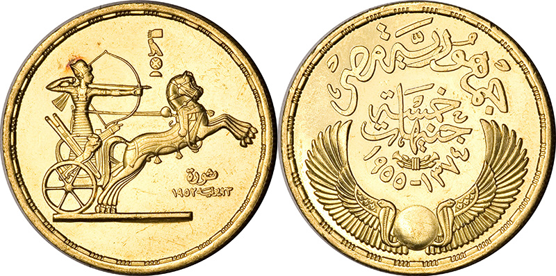 Юбилейные 5 фунтов, золото