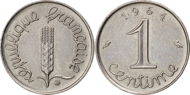 1 сантим, Франция