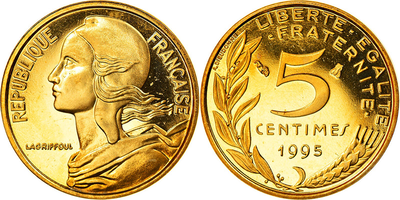 5 сантимов, Франция