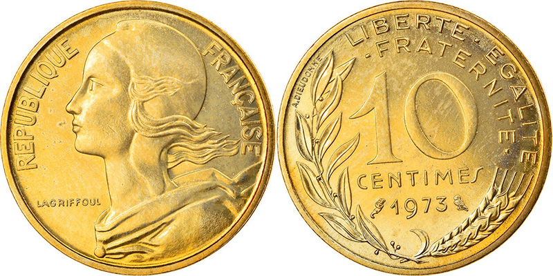 10 сантимов, Франция