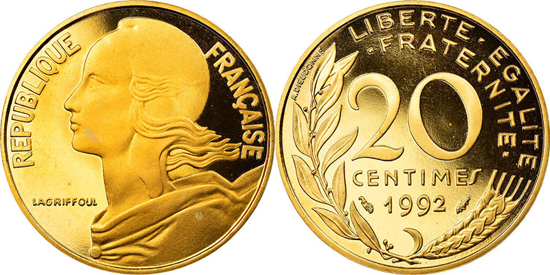 20 сантимов, Франция