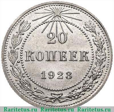 Реверс монеты 20 копеек 1923 года  