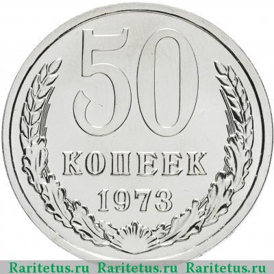 Реверс монеты 50 копеек 1973 года  
