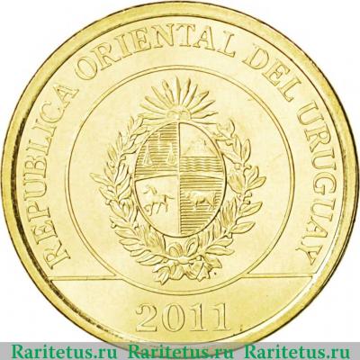 2 песо (pesos) 2011 года   Уругвай