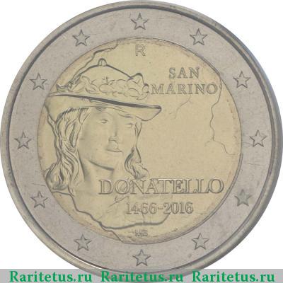 2 евро (euro) 2016 года  Донателло Сан-Марино
