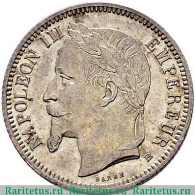 1 франк (franc) 1870 года BB  Франция