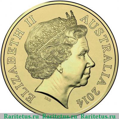 1 доллар (dollar) 2014 года  анзак Австралия