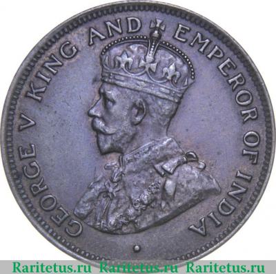 1 цент (cent) 1918 года   Британский Гондурас