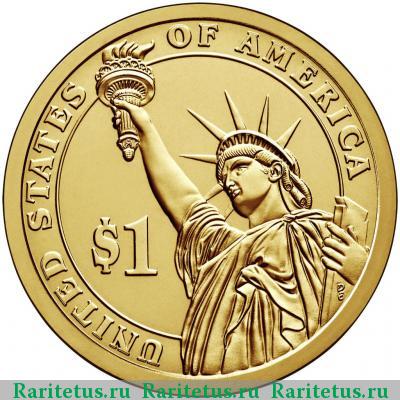 Реверс монеты 1 доллар (dollar) 2009 года P Джон Тайлер США