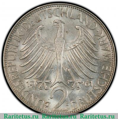 2 марки (deutsche mark) 1961 года G  Германия