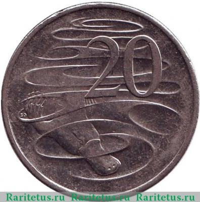 Реверс монеты 20 центов (cents) 2014 года  утконос Австралия