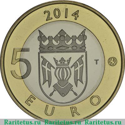 Реверс монеты 5 евро (euro) 2014 года  Исконная Финляндия