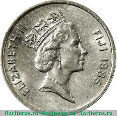 5 центов (cents) 1986 года   Фиджи