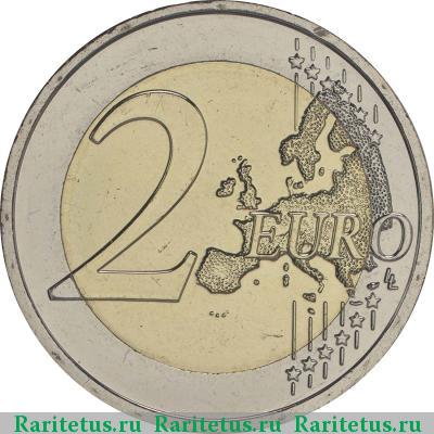 Реверс монеты 2 евро (euro) 2015 года  30 лет флагу, Словакия