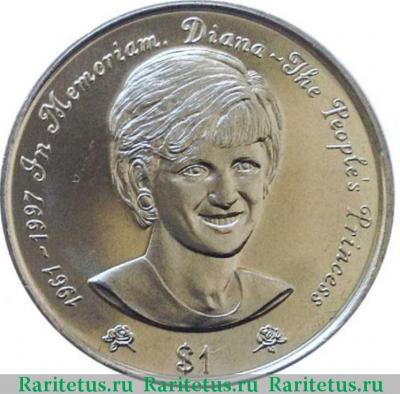 Реверс монеты 1 доллар (dollar) 1997 года   Ниуэ