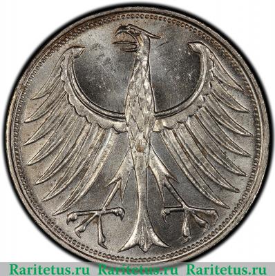 5 марок (deutsche mark) 1961 года D  Германия