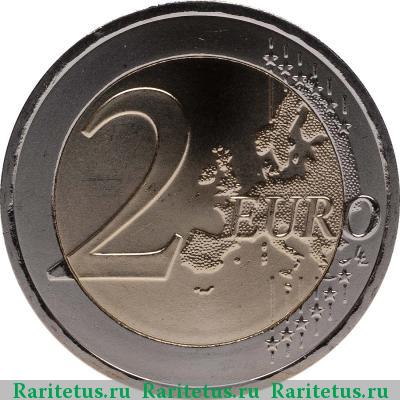 Реверс монеты 2 евро (euro) 2012 года  10 лет евро, Австрия