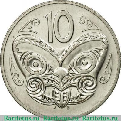 Реверс монеты 10 центов (cents) 1987 года   Новая Зеландия